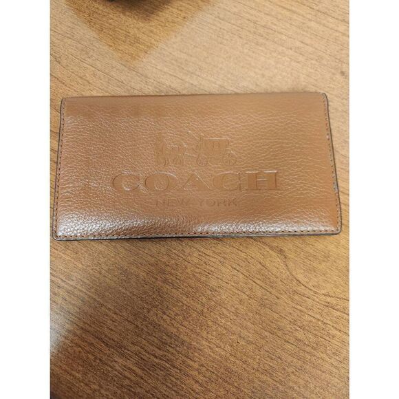Coach BROWN Camel color Authentic Coach wallet F52715 AND CHECKBOOK COVER - Picture 12 of 16